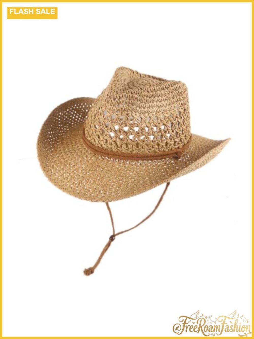 Paper Straw Cowboy Hat Wide Brim Sun Beach Western Cowgirl Travel Outdoor
